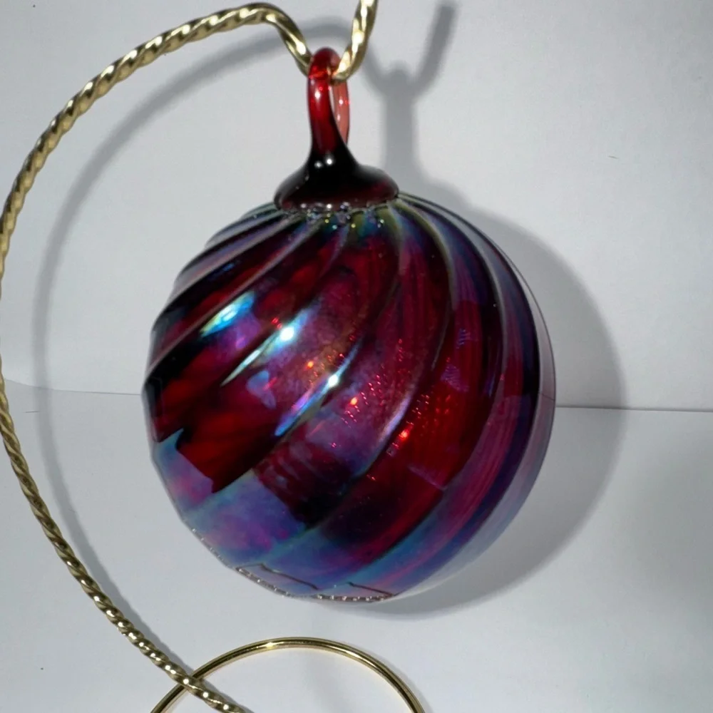 Glass Eye Studio Hand Blown Art Glass Ball Christmas Ornament Hanging Witches